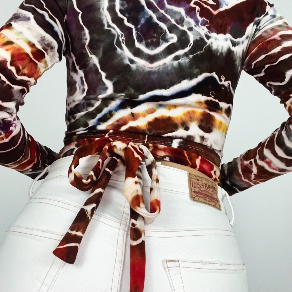 NEW Hand-Dyed Geode Tie-Detail Crop Top | Size S - Picture 3 of 11